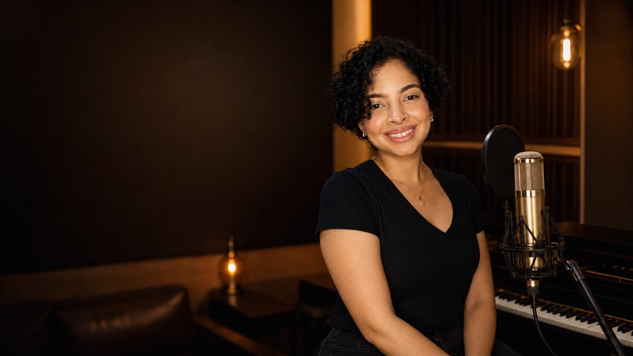 Irka Santos in a vocal studio